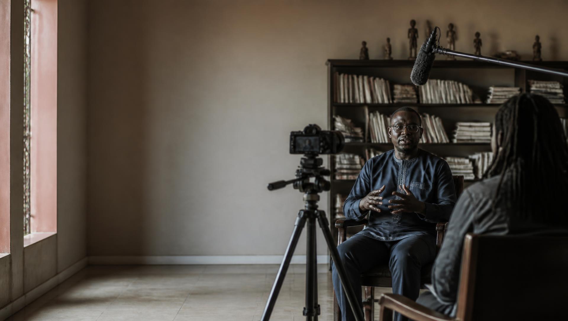 Tournage d'un entretien scientifique au WARC